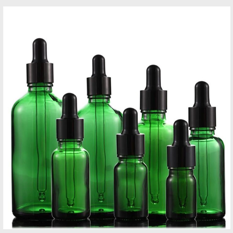 Cosmetic Essential Oil Green Glass Bottle 20ml Glass Dropper