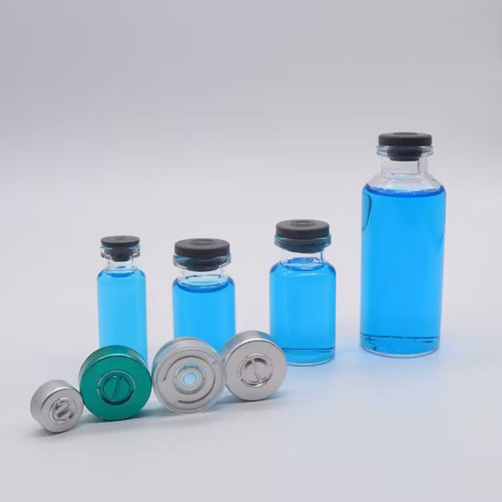 의료 주입 또는 화장품 오일에 대한 나사 캡 고무 마개와 도매 호박색 Cremp 목 유리 약병