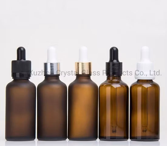 호박색 투명 블루 그린 보스톤 유리제 점적기 병(Childproof 캡 포함) 에센셜 오일 화장품 포장 병