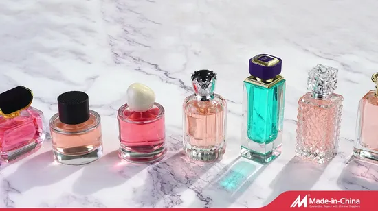 30ml 50ml 사용자 정의 스프레이 다시 채울 수 있는 럭셔리 빈 사각형 유리 향수 병 투명 향수 오일 병